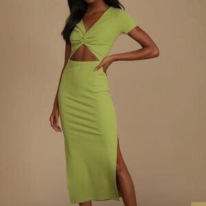 Lulu's Green Cut Out Dress